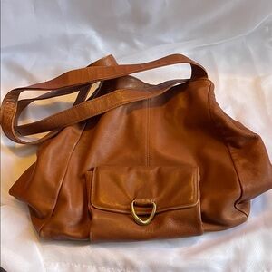 Elegant Brown Leather Women's Shoulder Bag
